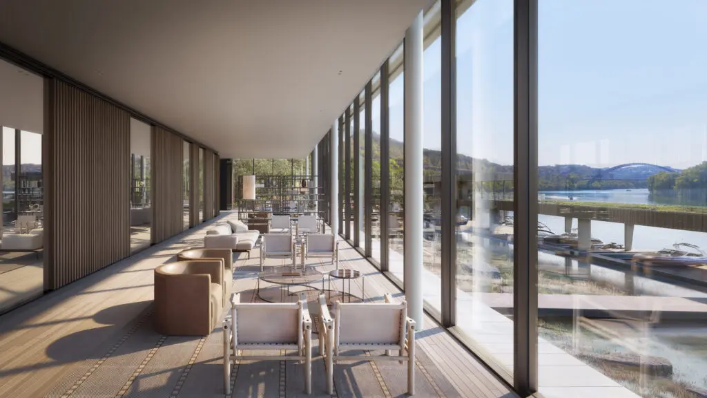The Four Seasons Private Residences Lake Austin's Lake Clubhouse (Images by DBOX for Austin Capital Partners)