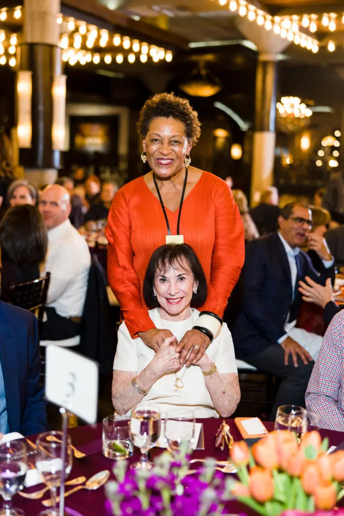 Carrie Mae Weems, Barbara Shuster at Rothko Chapel Inspirit Dinner (Photo by Hung L. Truong)