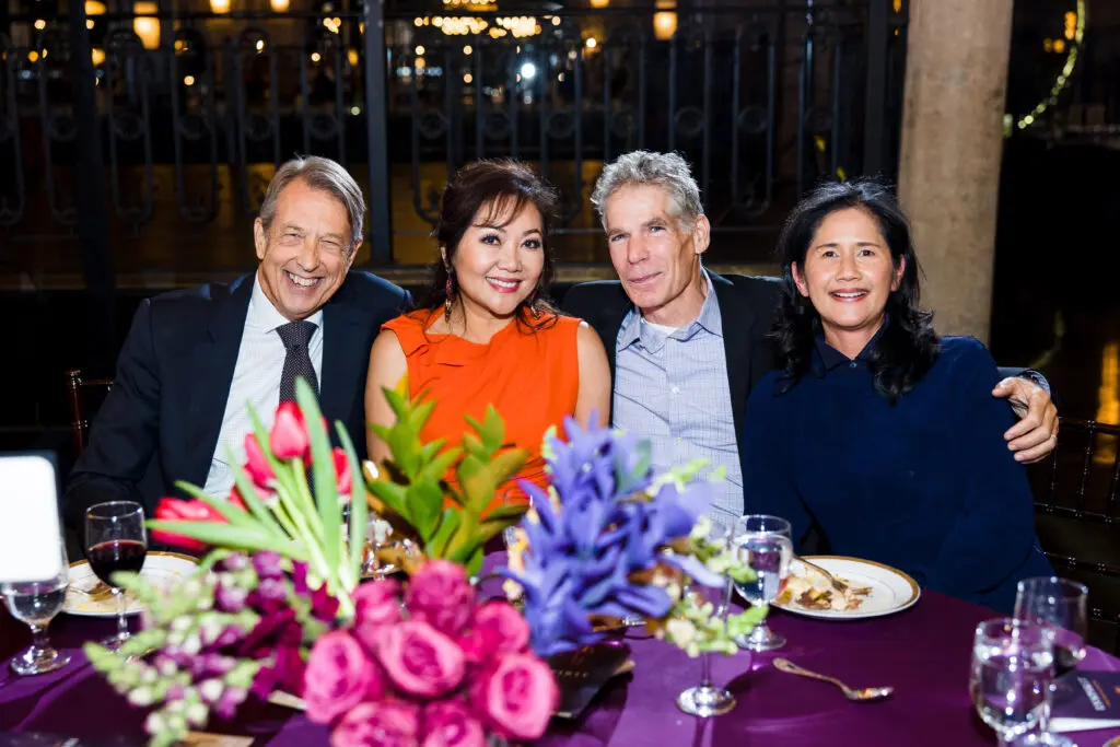 Jim Tiebout, Thuy Tran, David & Bennie Flores Ansell at at Rothko Chapel Inspirit Dinner (Photo by Hung L. Truong)