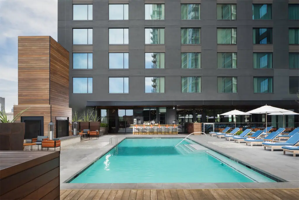 Hotel Van Zandt boasts a fourth-floor rooftop pool. 
