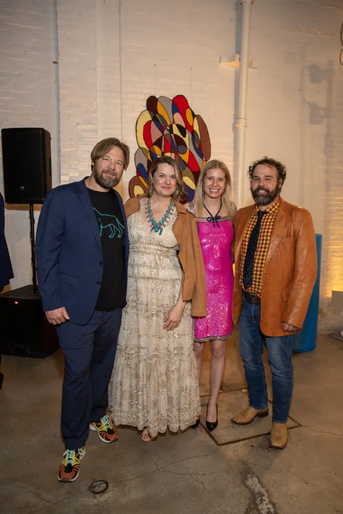 Jon Revett, Deana Craighead, Rachel & Alex Comminos at the 2023 Glasstire Party & Auction (Photo by Jenny Antill Clifton)