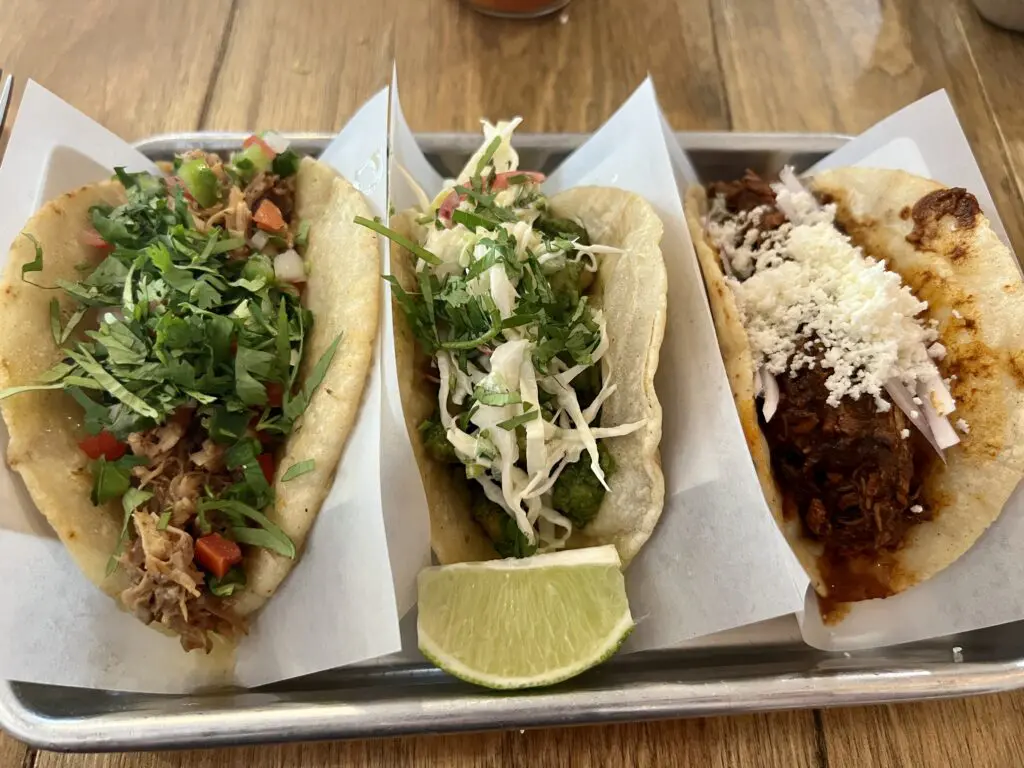 Cuates Kitchen offers so many great tacos, but the Chicken Mole Taco really stands out. (Photo by Megan Ziots)