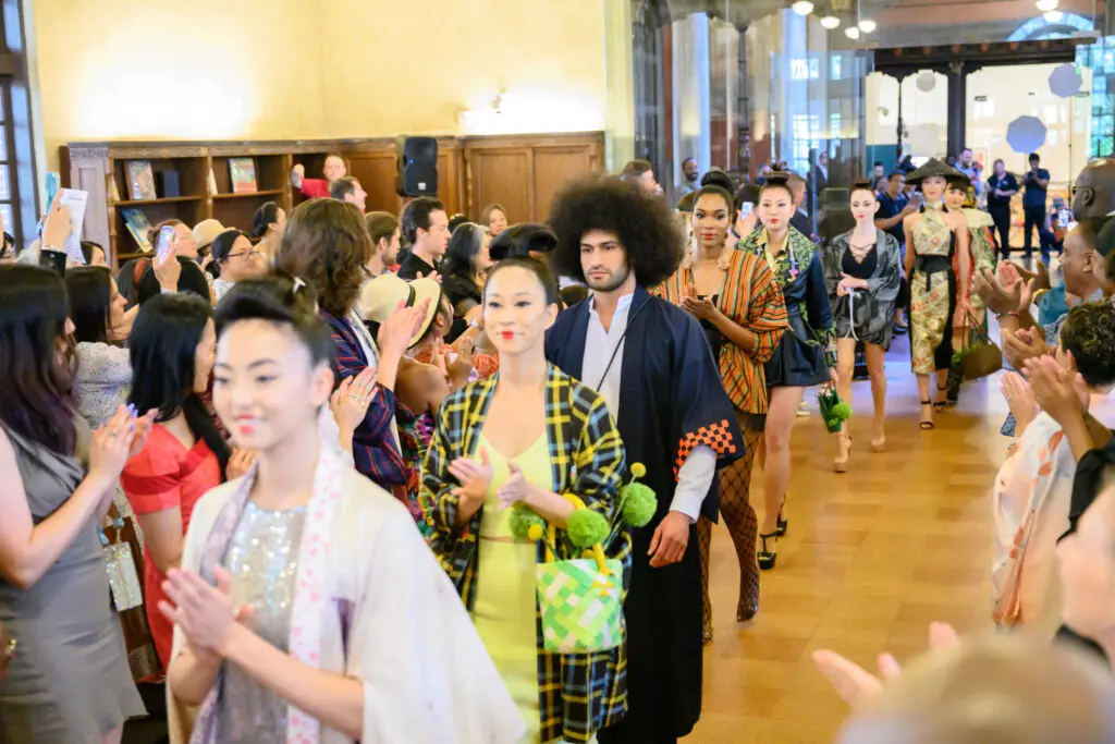 Kimono Zulu's final runway walk at Ascend AAPI Spring Fashion Show (Photo by Ken Jones)