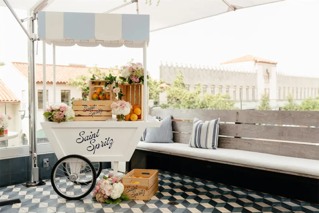 Saint Spritz cart on the rooftop of Fachini (Photo by Vanessa Christina)