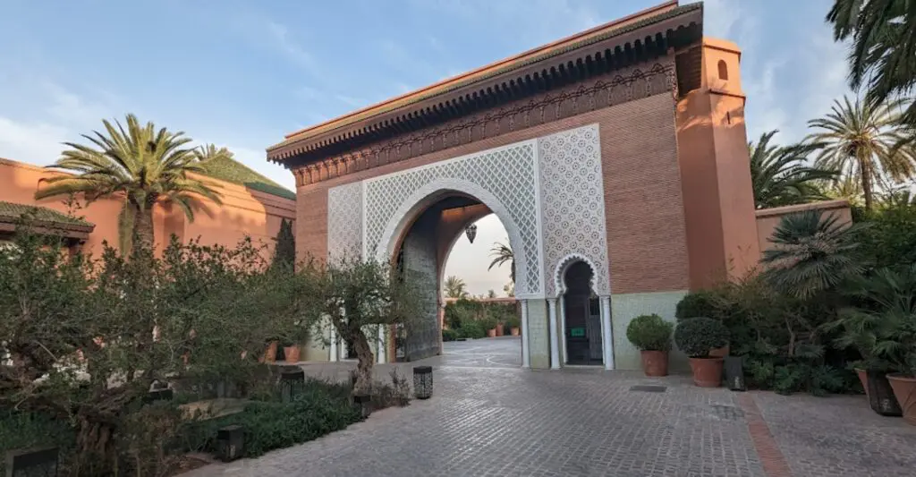Entry to the Royal Monsour Hotel in Marrakech, Morocco