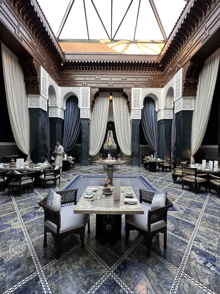 Dining at the Royal Monsour Hotel in Marrakech, Morocco