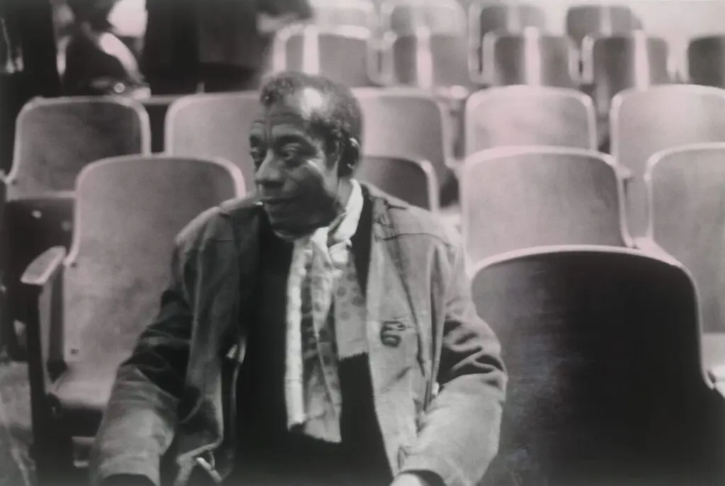 Ming Smith's vintage hand tinted print "James Baldwin," 1978. (Courtesy Art Is Bond)