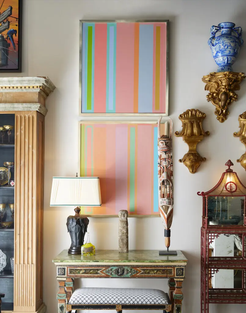 Doug Ohlson’s Capriglia Series II and III; Venetian console, one of a pair, from a William Haines-designed home, Beverly Hills, circa 1940. (Photo by Kris Ellis)