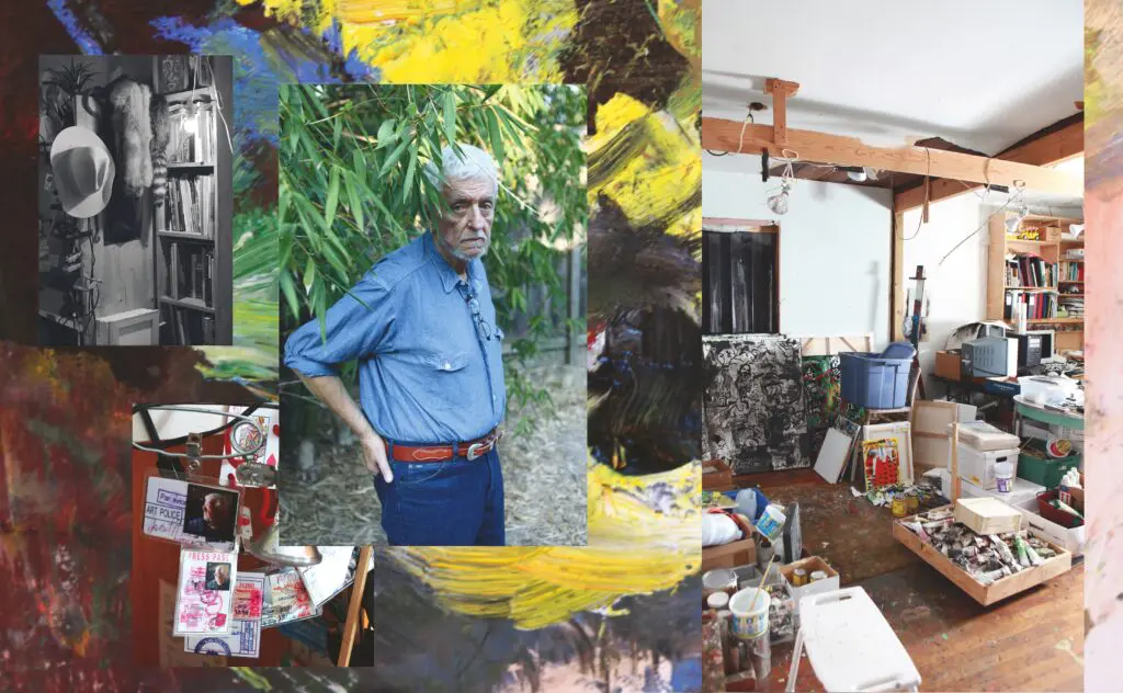 Dick Wray's impact on the Houston art scene shouldn't be overlooked. (Photo by Jenny Antill Clifton. Collage by Tatiana Massey)