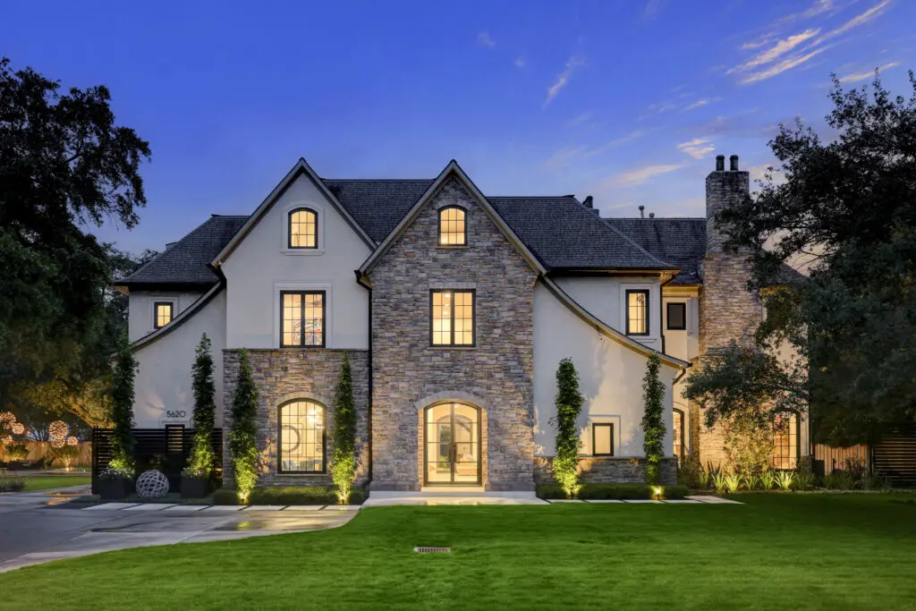 This contemporary mansion at 5620 Bordley in Tanglewood, spreading across a rare double lot, is on the market with Nan & Company Properties for $6.5 million. (Photo by TK Images)
