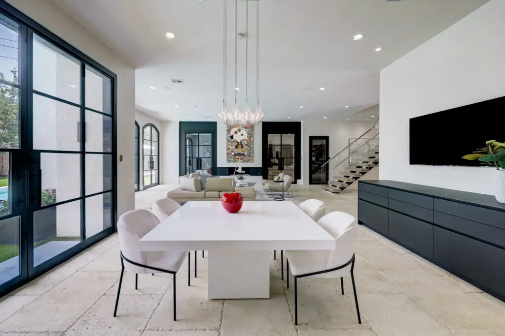 The breakfast area at 5620 Bordley has 11-foot ceilings. (Photo by TK Images)