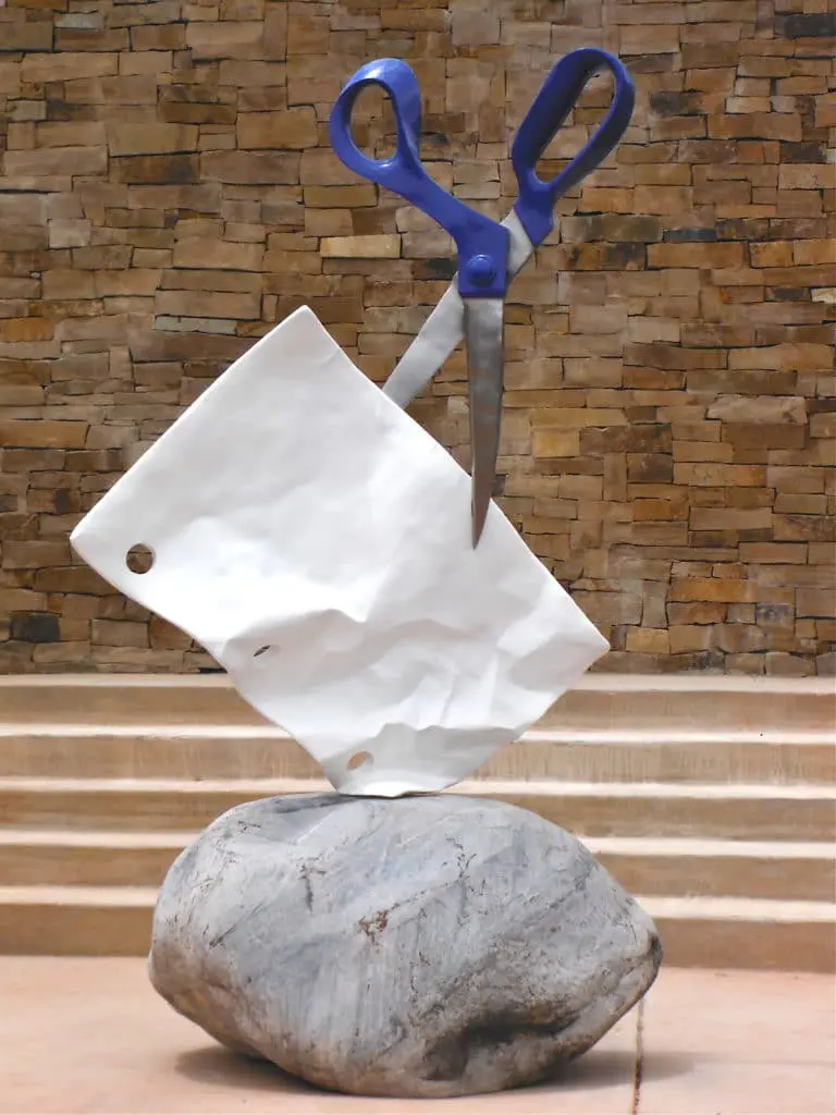 Rock Paper Scissors has become one of artist Kevin Box's most recognizable forms. By Kevin Box Studio.