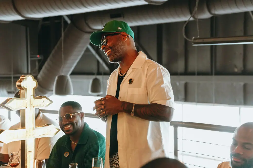 Gavin Adams, Kevin Barnett at the Father's Day and Juneteenth Brunch (Photo by William Issac)