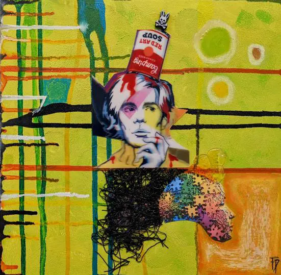 Fabrice Plantard's work utilizes Andy Warhol as inspiration, as the iconic artist is thought to have had autism, just like many of the kids visiting "Multi-Zen-Sery" at The Alta Arts (Photo by Brittany Ellis)