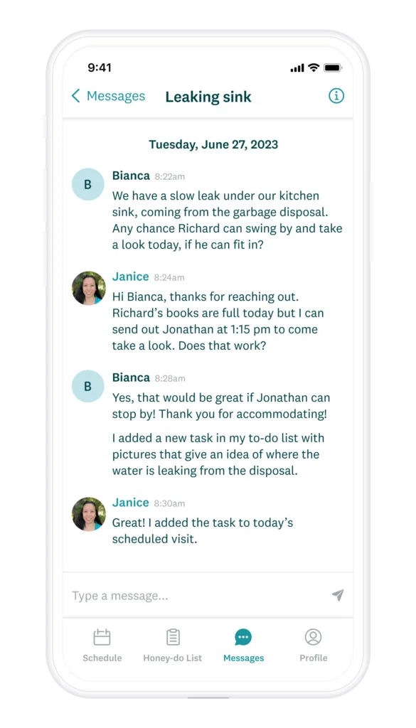 Expert advice is always available through the Honey Homes mobile app.