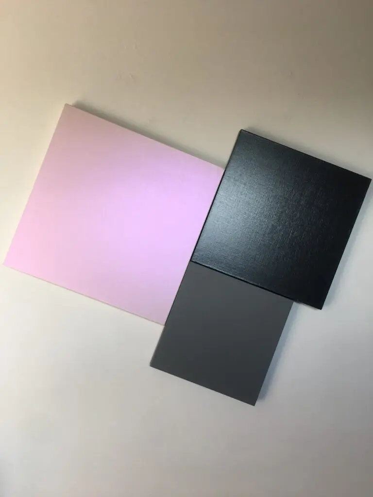 Myke Venable's "MV81-Spyder," 2014. Like the work of painter David Simpson, this set of clustered paintings features iridescent interference pigments. (Courtesy Gallery Sonja Roesch)