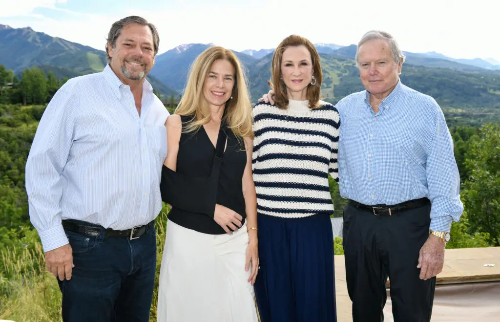 Party hosts Paul & Alejandra Foster and Sherry & Robert Brown at the M.D. Anderson Cancer Center 'Making Cancer History' event at the Foster's home in Aspen.