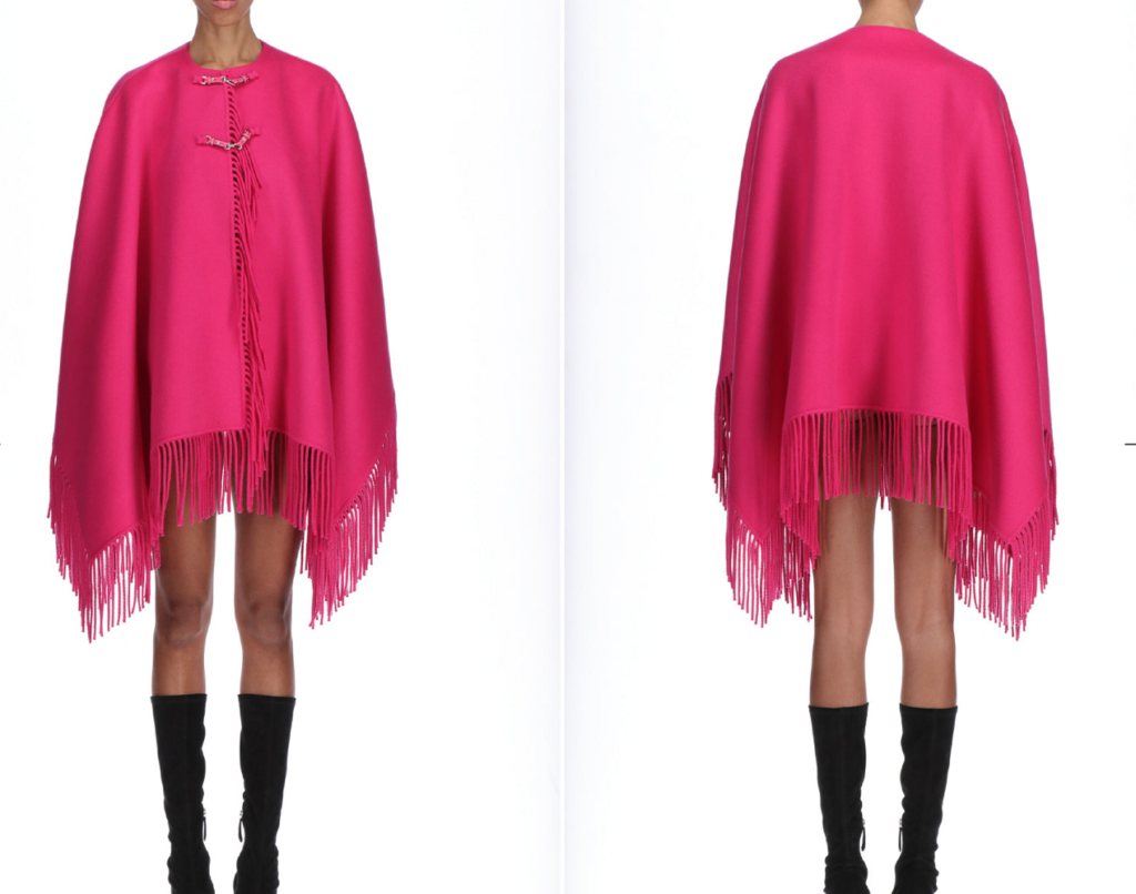 Ermanno Scervino fringe cape at Elizabeth Anthony, $2,765.