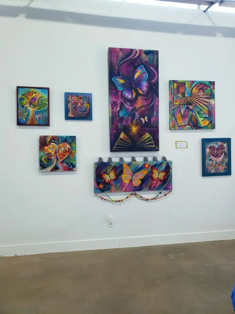 Collection by Jodi Goldman-Hallford, aka Shen, at "Multi-Zen-Sery" at The Alta Arts (Photo by Brittany Ellis)