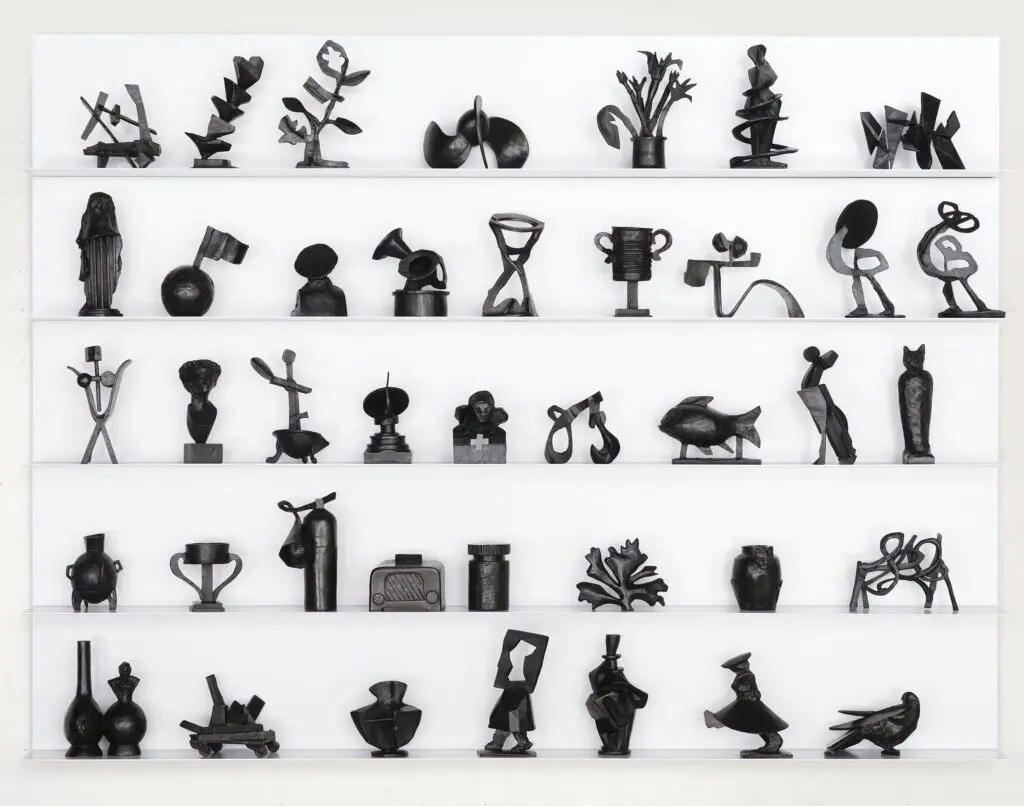 William Kentridge's "Cursive," 2020. This work consists of 40 bronze sculptures. (Courtesy Museum of Fine Arts, Houston)
