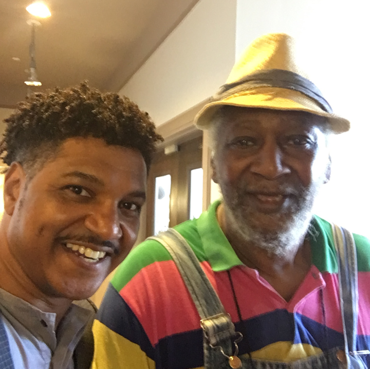 Artists Angelbert Metoyer and the late Jesse Lott share a happy moment. (Courtesy Angelbert Metoyer)