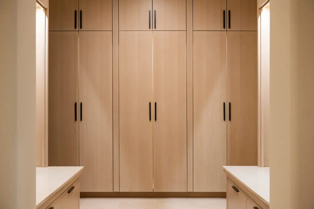 Sleek and symmetrical design decorate the home.