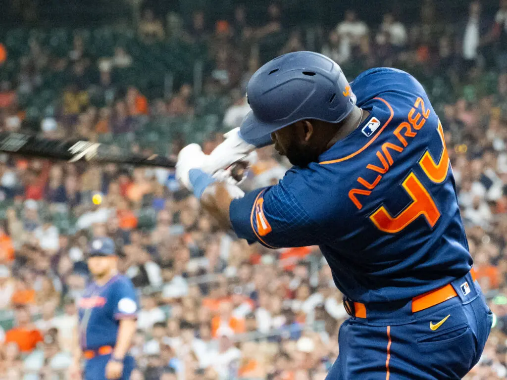 Yordan Alvarez has one of the more violent and fear-inducing swings in baseball. (Photo by F. Carter Smith)