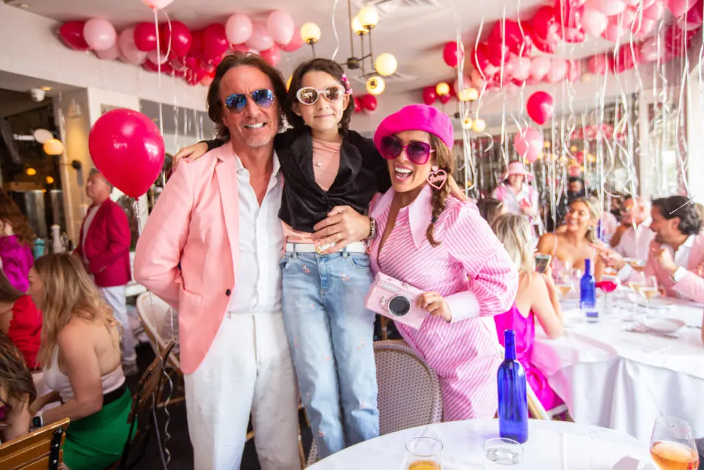 Malcolm McCourt, Christa Elyce at Le Barbie Brunch at Brasserie 19. (Photo by Alexander Hemingway)