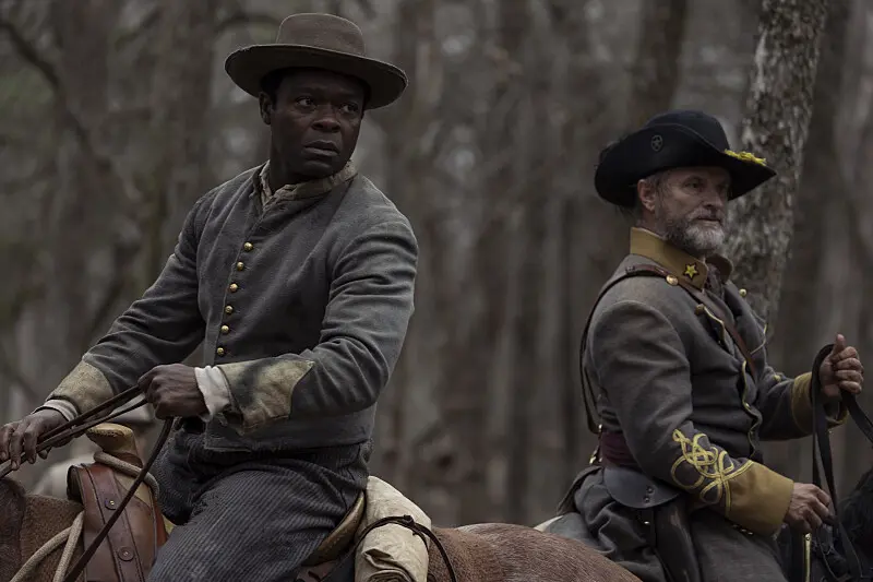 David Oyelewo as Bass Reeves and Shea Whigham as George Reeves. (Photo by Emerson Miller