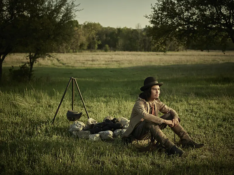 Forrest Goodluck as Billy Crow in Lawmen: Bass Reeves. (Photo by Kwaku Alston)