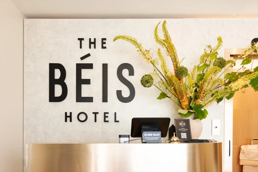 The "reception desk" at The Béis Hotel in Los Angeles' Abbott Kinney area. 