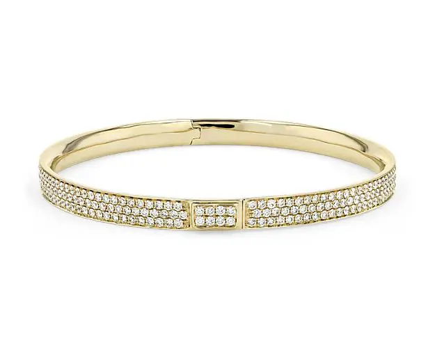 Diamond Pavé Bangle Bracelet In 18k Yellow Gold
