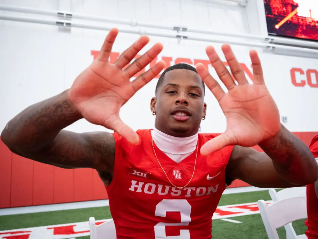 University of Houston wide receiver Matthew Golden has hands like few others. (Photo by F. Carter Smith) 