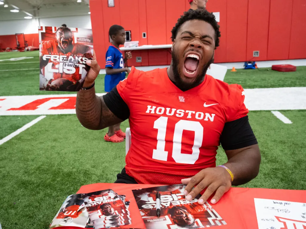 Chidozie Nwankwo is a disruptive difference maker for UH's defense. (Photo by F. Carter Smith) 
