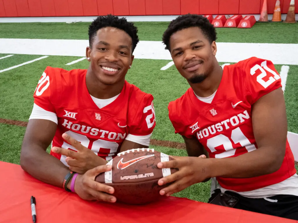 UH running backs Brandon Campbell (left) and Stacy Sneed (right) are being counted on.. (Photo by F. Carter Smith)
