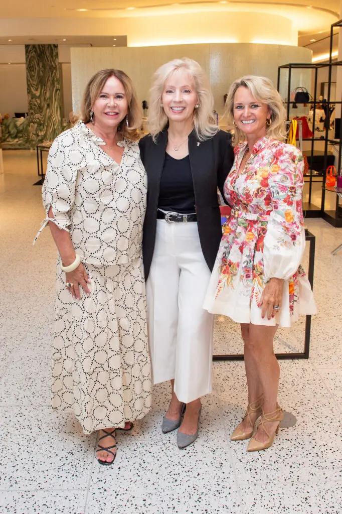 Cyndy Garza Roberts, Pat Mann Phillips, Dr. Kelly Larkin at the Tootsies salute to Phillips, Houston Rodeo's first female board chair. (Photo by Jacob Power)