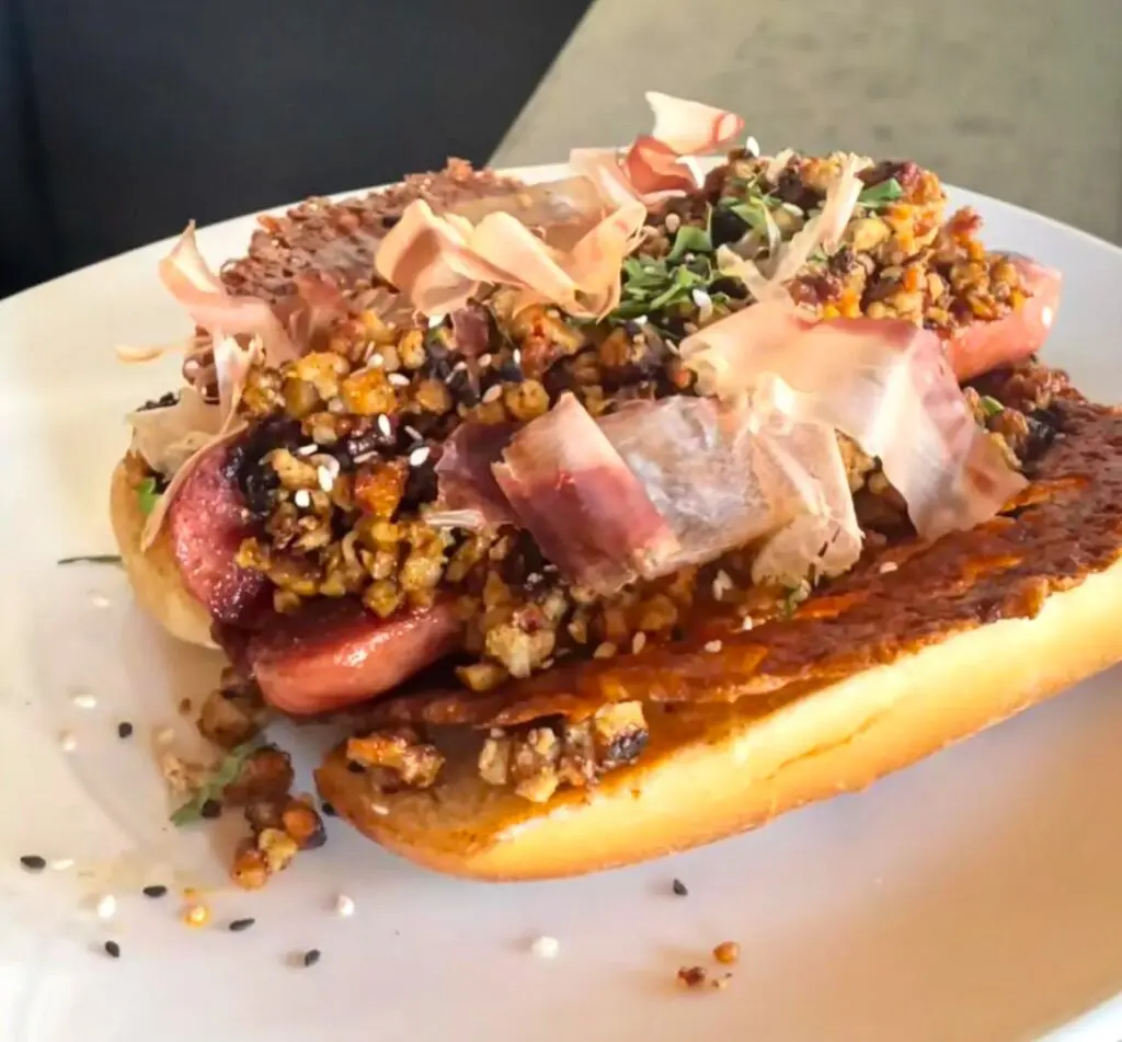 The Dan Dan chili dog take a familiar dish for an Asian spin at Eazy Monkey.
