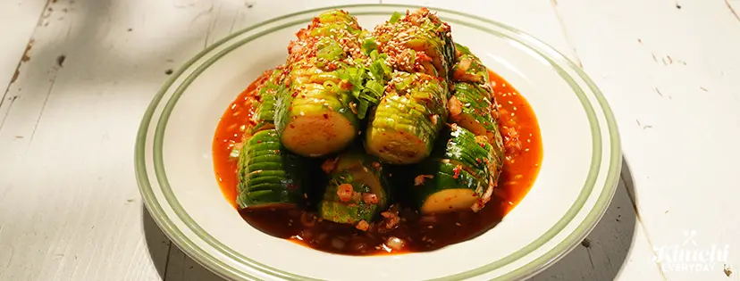 The varieties of kimchi know no ends at H Mart. Including this zucchini kimchi.