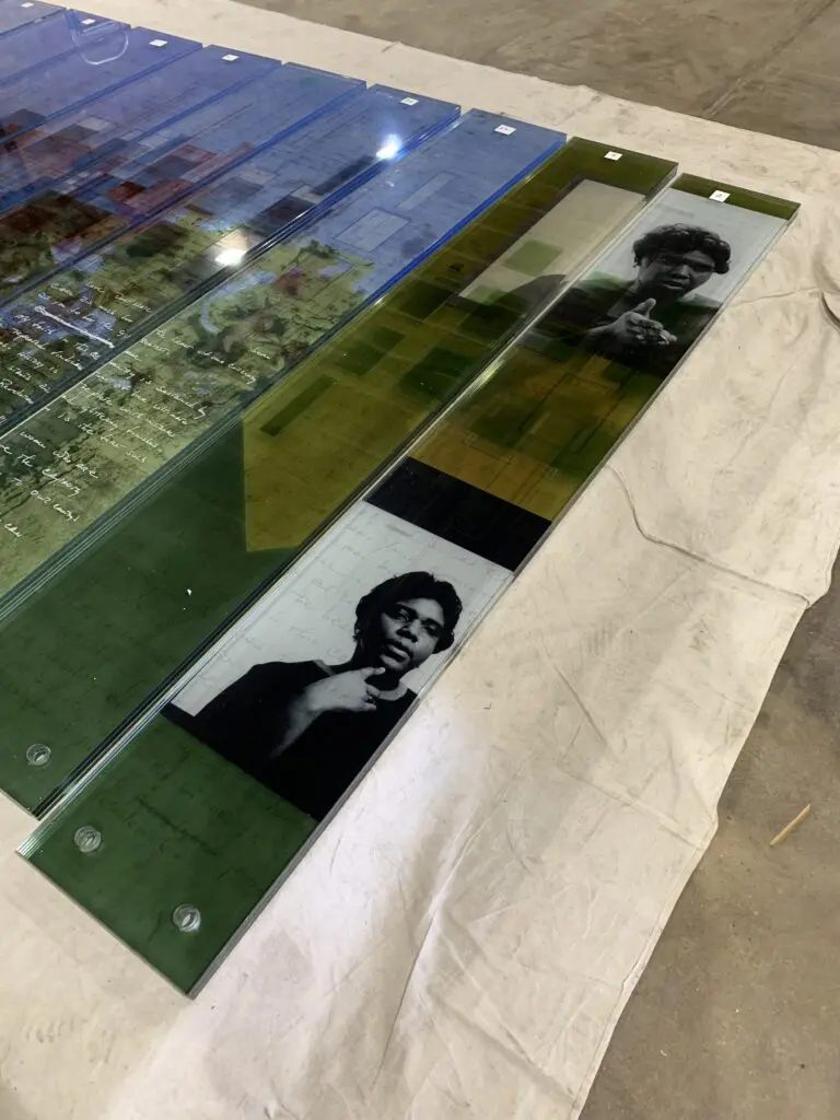 Behind the making of "The Meditative Space" by artists Charisse Weston and Jamal Cyrus (Photo by Theresa Escobedo, courtesy of MOCA)