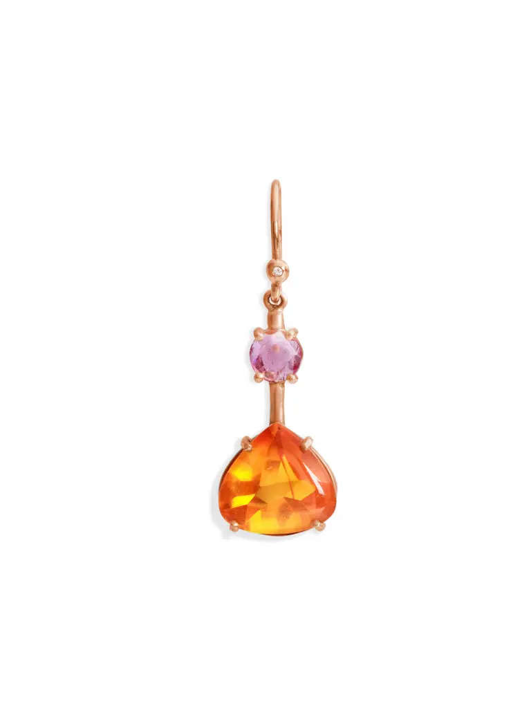 A bold one-of-a-kind single, this Irene Neuwirth drop earring showcases bright color.