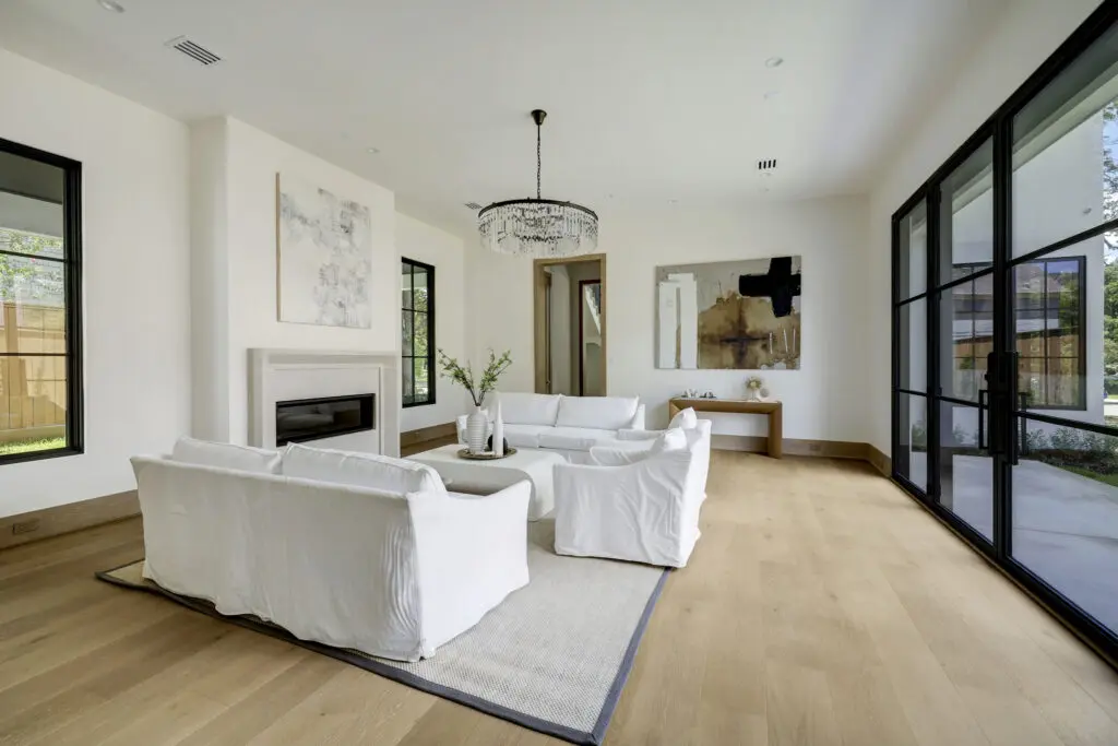 The open plan in the new build at 3628 Locke Lane in River Oaks. (Photo by TK Images for Compass)