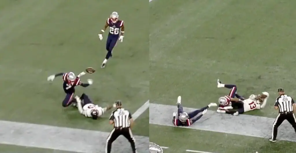 Tank Dell made a juggling circus catch for his first NFL preseason touchdown.