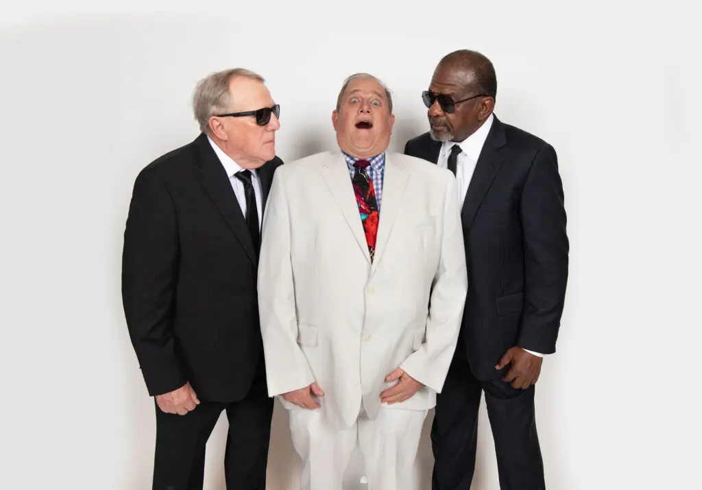 Russell Turbeville, Mark Goldberg, Paul Shanklin in Night Court's production of “The Law Files: The Truth is Out There" (Photo by John Wilson)