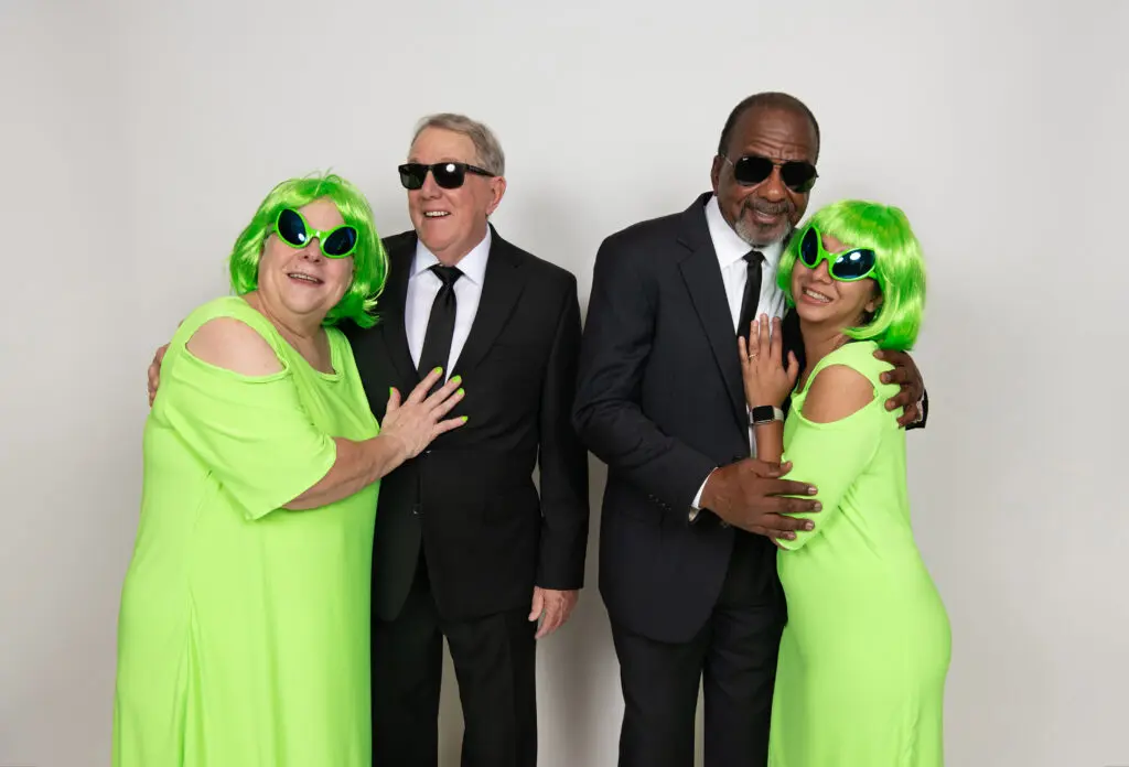 Marilyn Brown, Russell Turbeville, Paul Shanklin, Urvashi “Urvi” Morolia in Night Court's production of “The Law Files: The Truth is Out There" (Photo by John Wilson)
