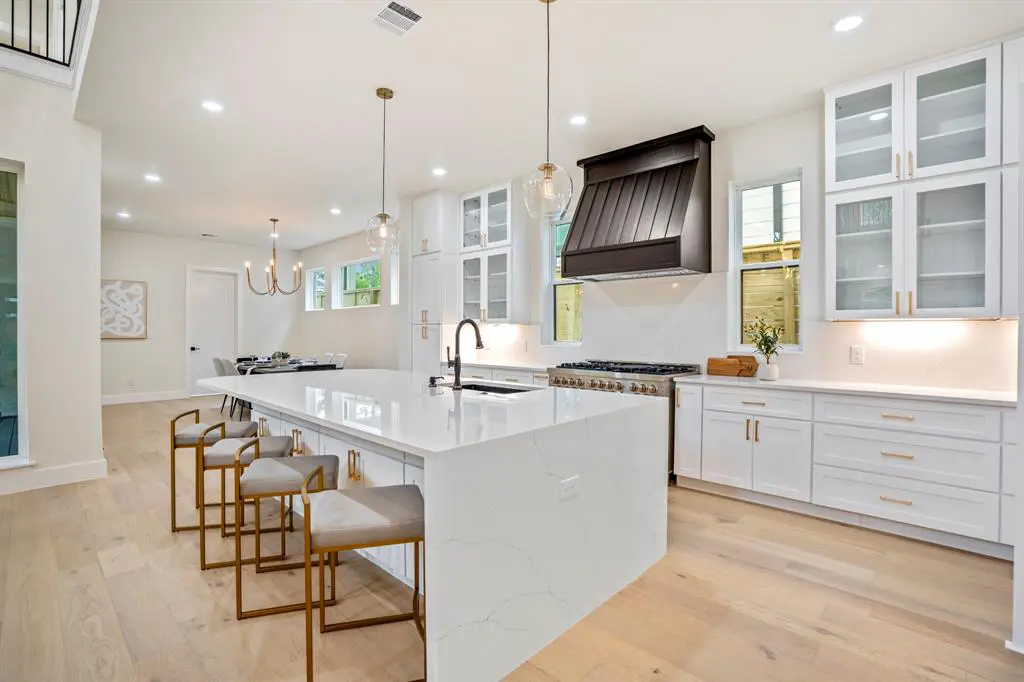 The gourmet kitchen at 951 Byrne Street in Houston's Woodland Heights neighborhood brings some wows.