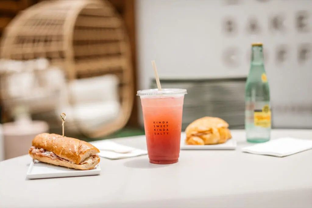 Afternoon sandwiches include prosciutto and gruyere with spicy mustard on the a baguette.  (Photo by Beckley)
