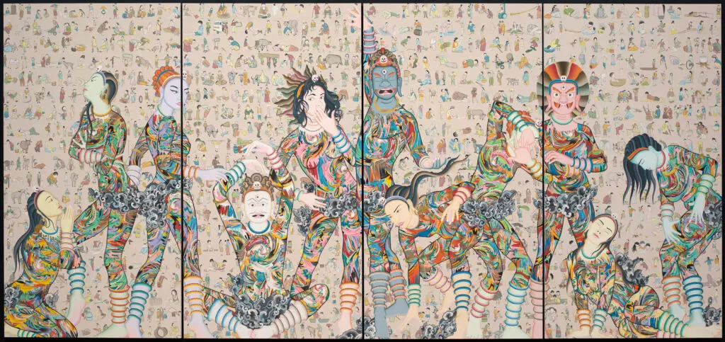 Tsherin Sherpa's "Himalayan Spirits," 2021, at Asia Society Texas Center (Collection Virginia Museum of Fine Arts)