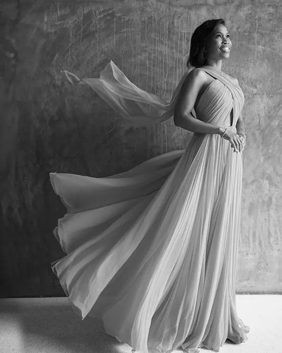 Roslyn Bazzelle Mitchell photographed by Ivan Aguirre for the PaperCity Philanthropy in Fashion Best Dressed event benefiting March of Dimes.