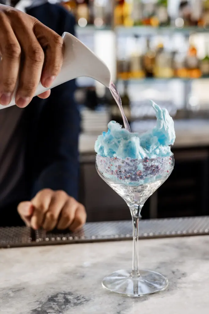 In true State Fair fashion, head to Ellie’s Restaurant & Lounge for a delicious Cotton Candy Champagne Cocktail.
