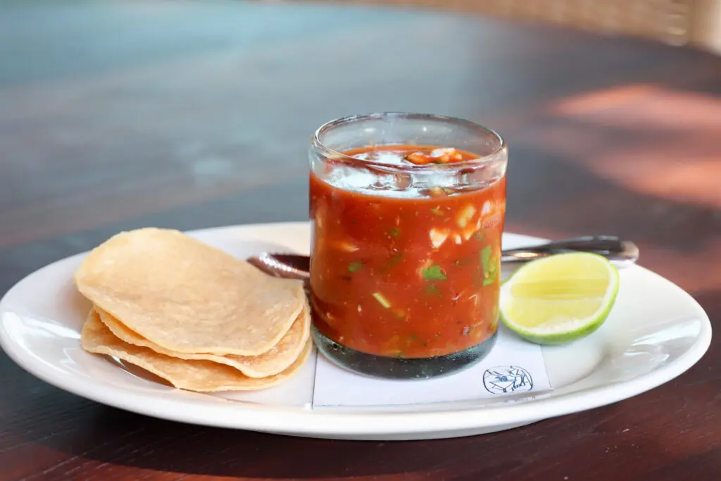 The Baja-style seafood cocktail is reminiscent of the much-beloved campechana with jumbo lump crabmeat, shrimp, and avocado enrobed in a citrus-spiked cocktail sauce. ($22). (Courtesy Western Addition)